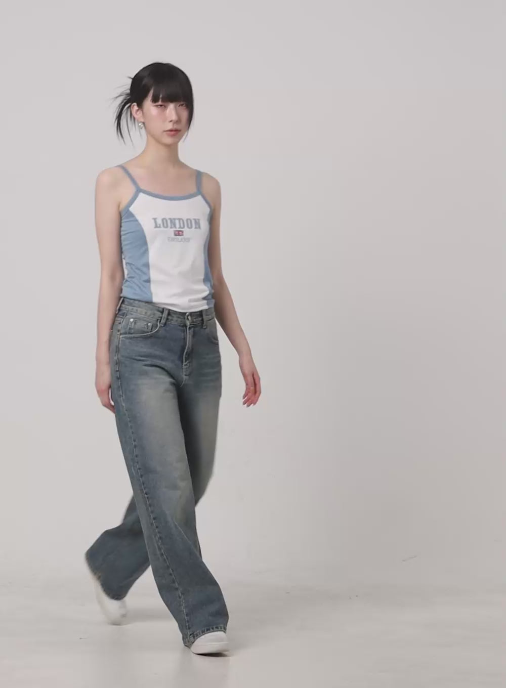 Kim Washed Denim Wide Leg Jeans CG408