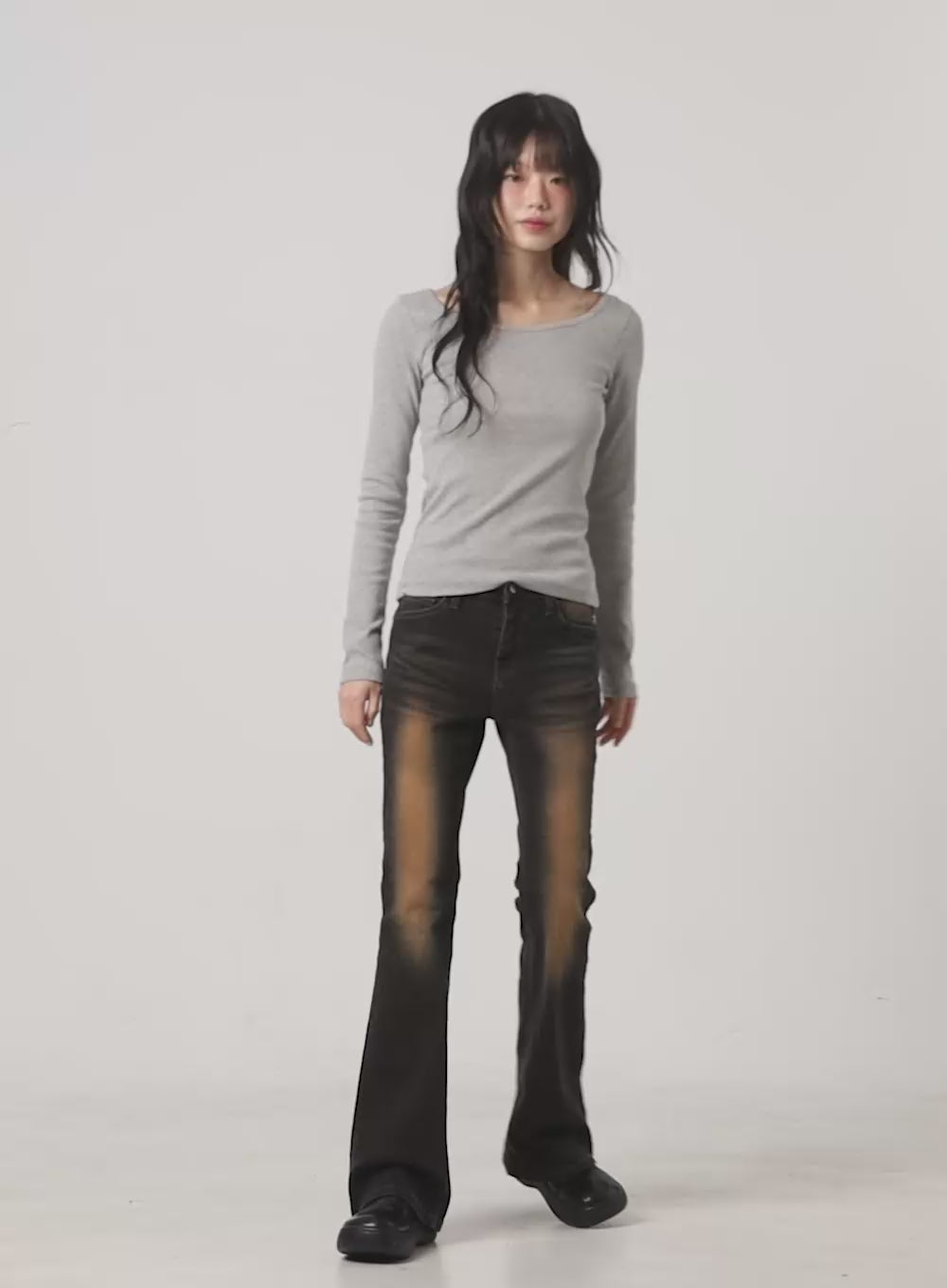 Harley Slim Washed Denim Bootcut Jeans CS420