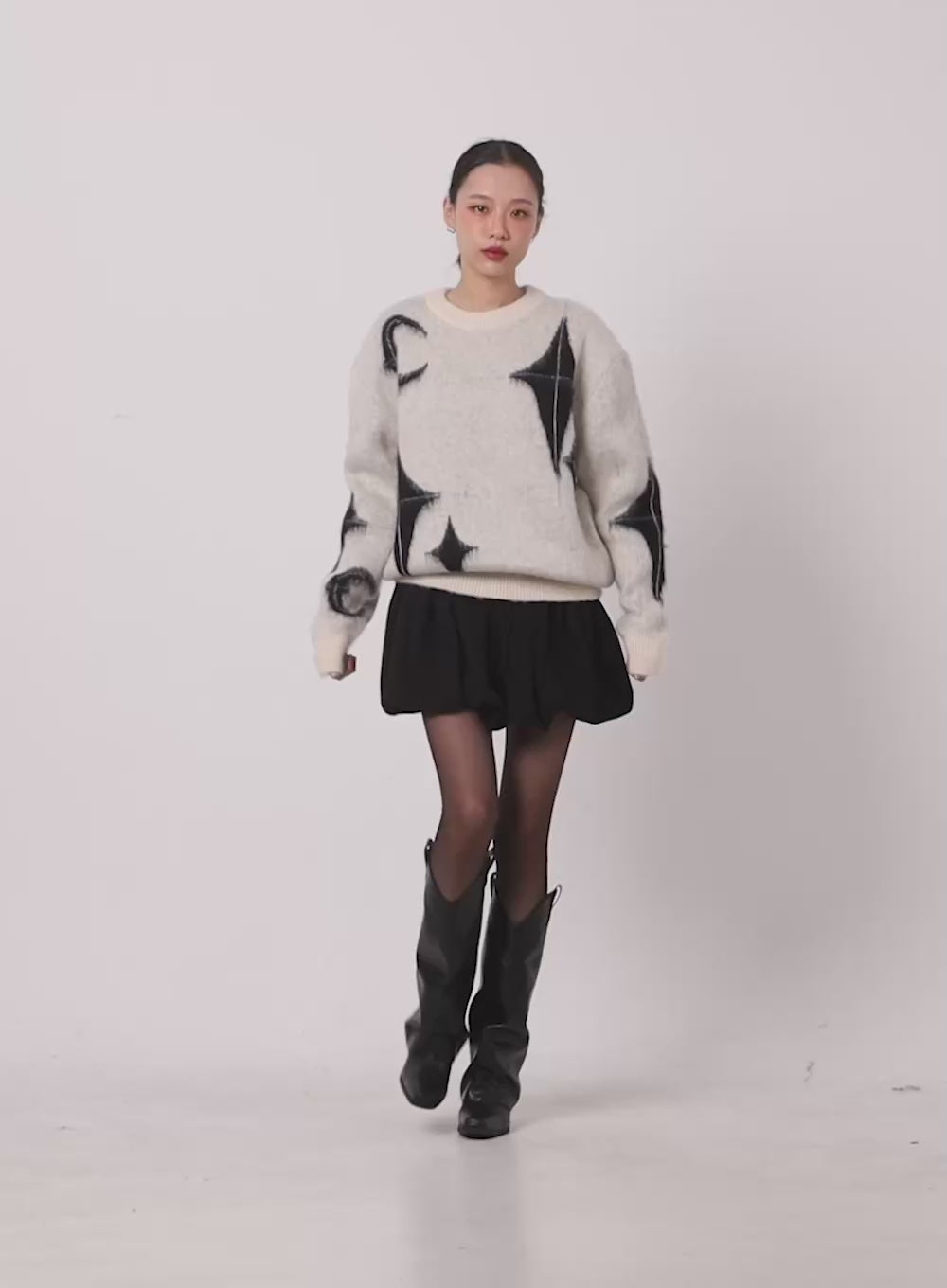 Cozy Graphic Acrylic Sweater CD409