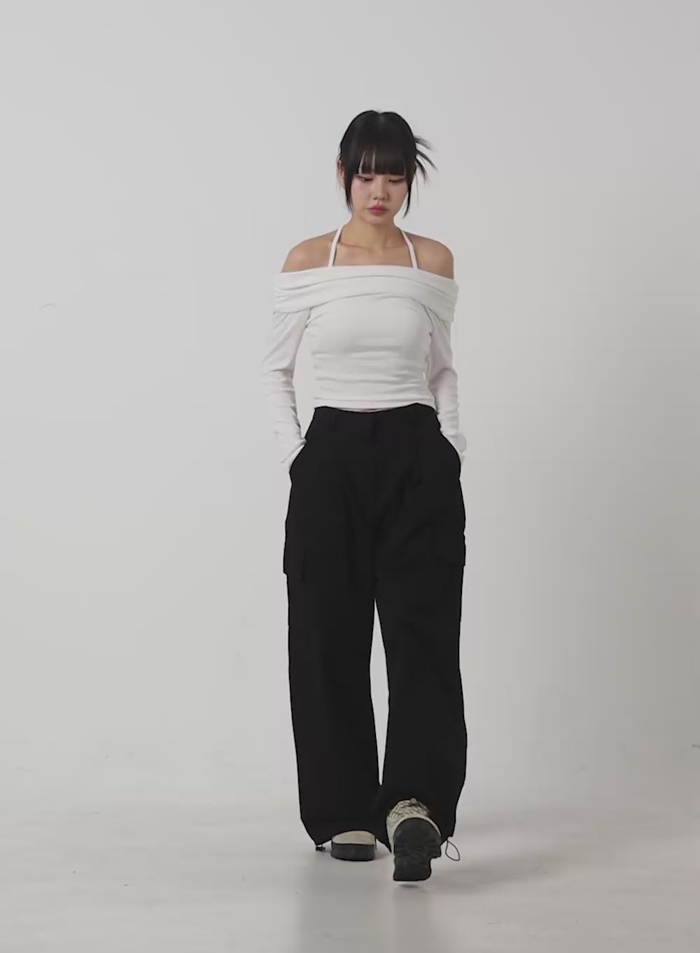 Cargo Cotton Wide Fit Pants OS409