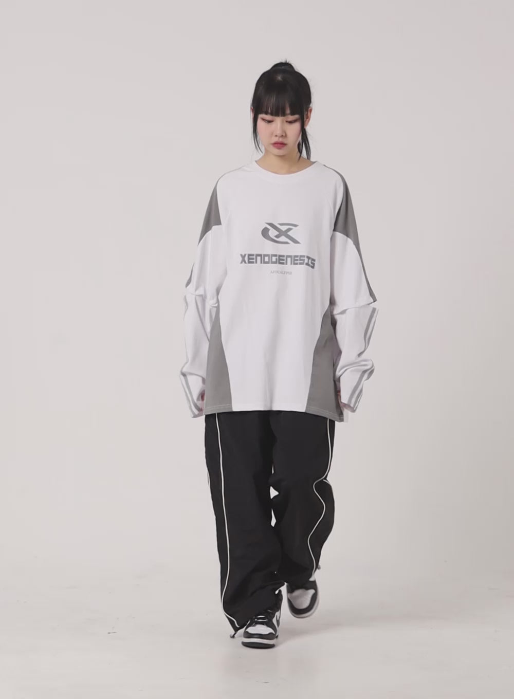 Elastic Waist Contrasting Trim Sweatpants CM407