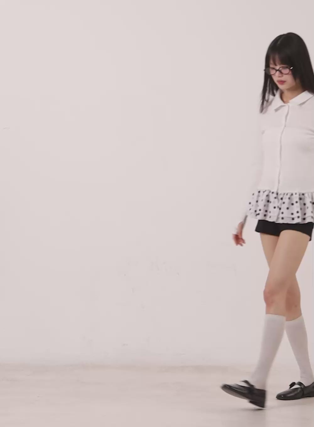 Polka-Dot Frill Long Sleeve Cardigan CM514