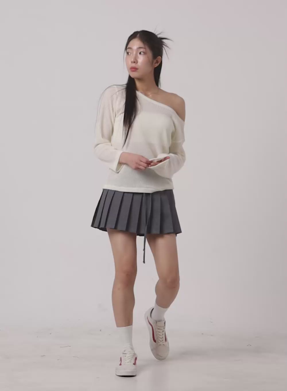 Bowknot Pleated Mini Skirt OA429