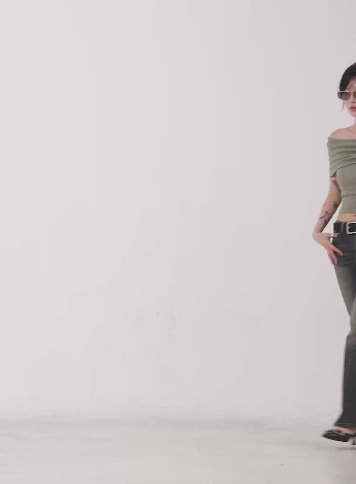 Asa Flared Seamline Denim Pants  IC503