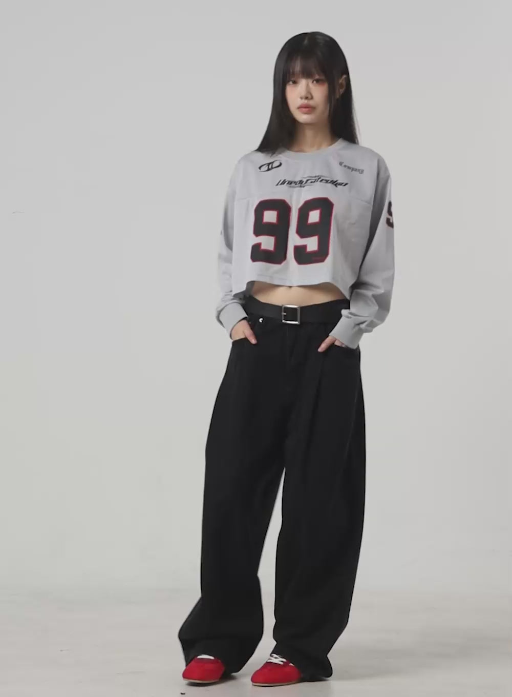 Lettering Mesh Crop Top IO430