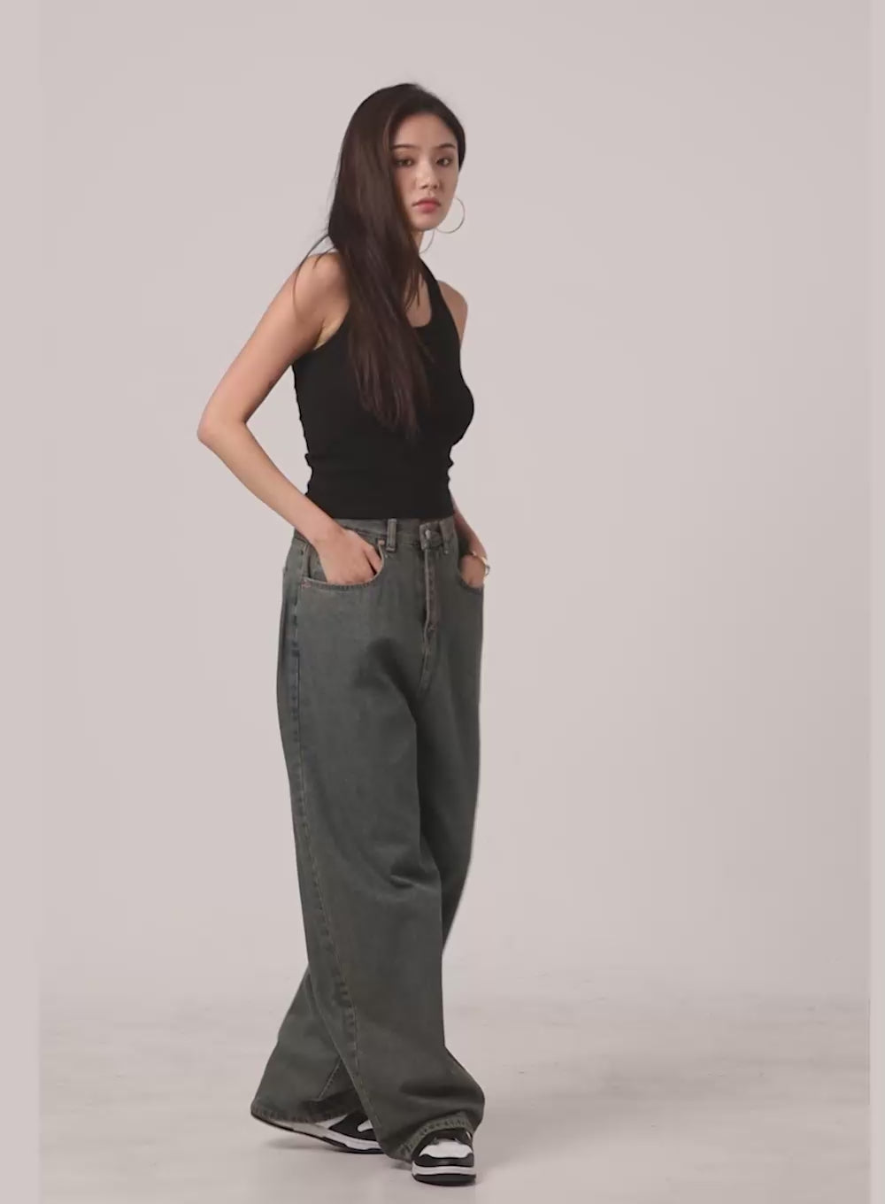 Denim Washed Baggy Jeans CU424