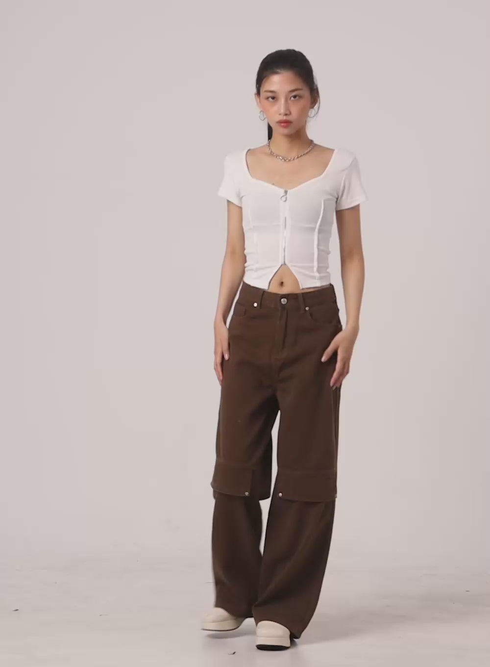 Zip-Up Crop Top IU412