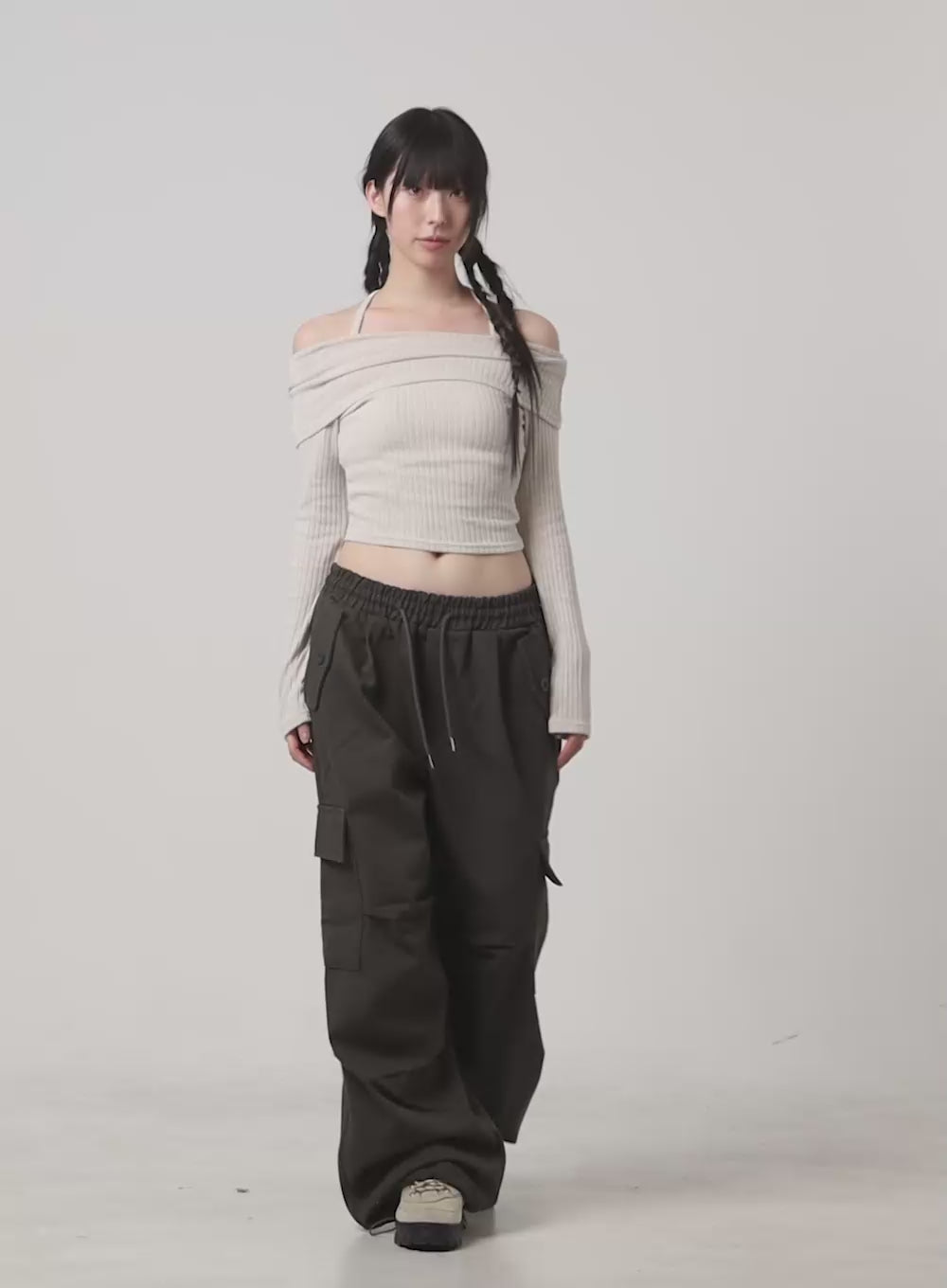 Cargo Chic Banded Wide Fit Pants CG420