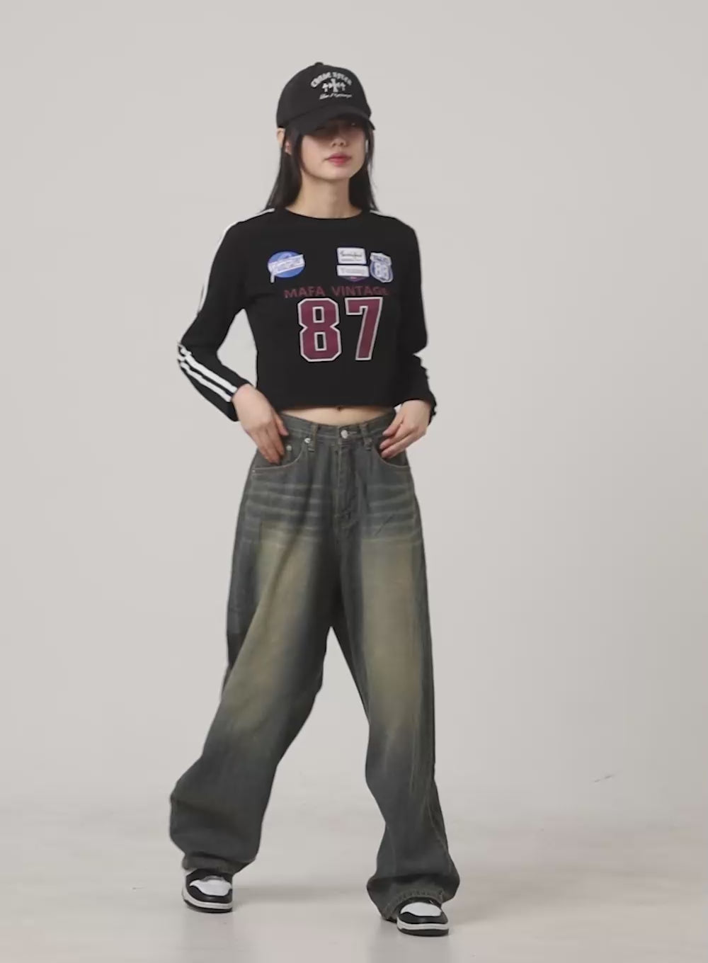 Edna Washed Baggy Denim Jeans CG413