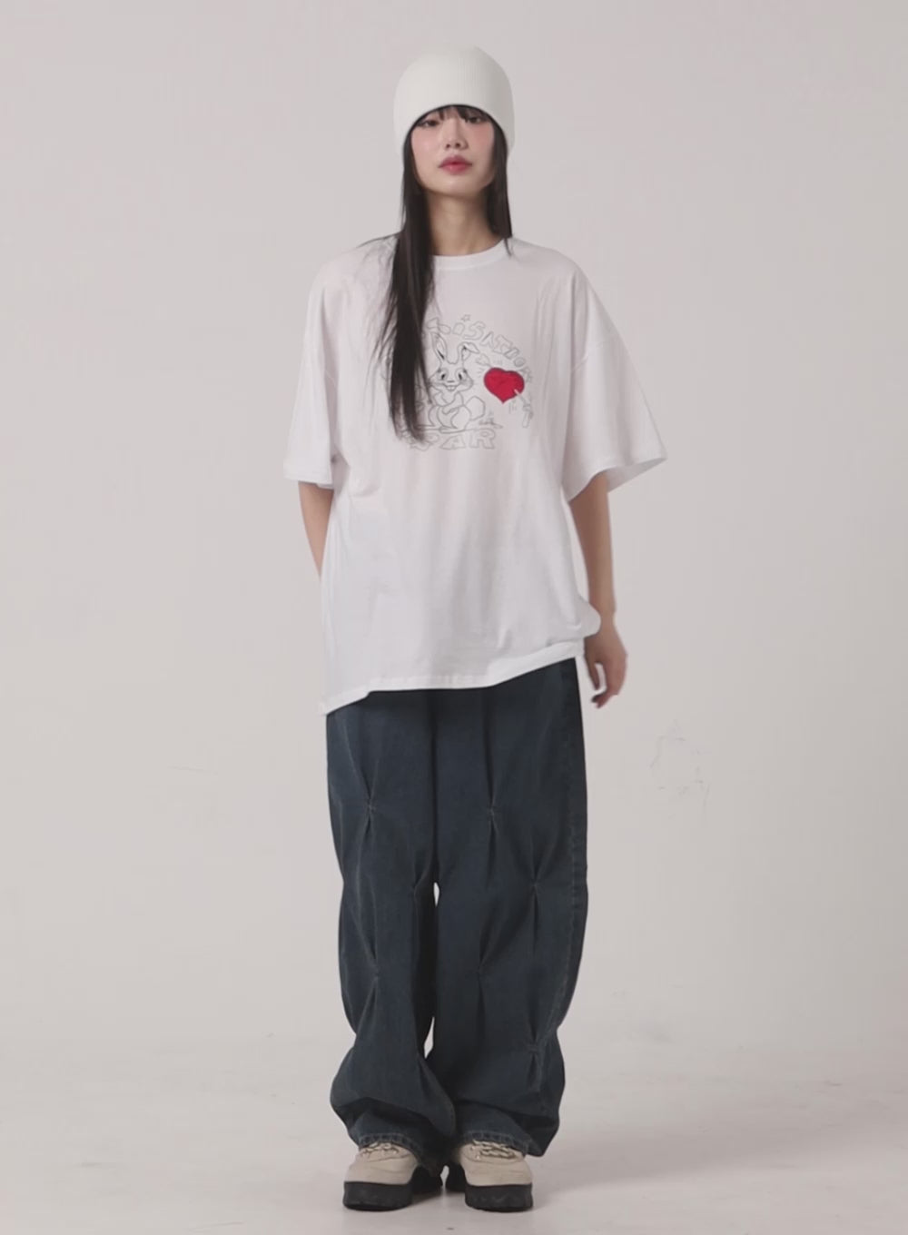 Quilted Wide Leg Denim CF406