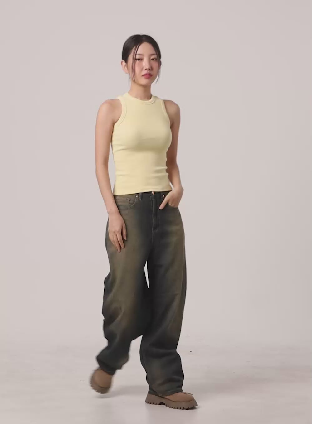 Solid Ribbed Tank Top CU420