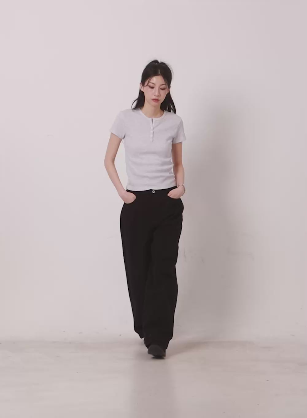 Essential Henley Button Top CA516