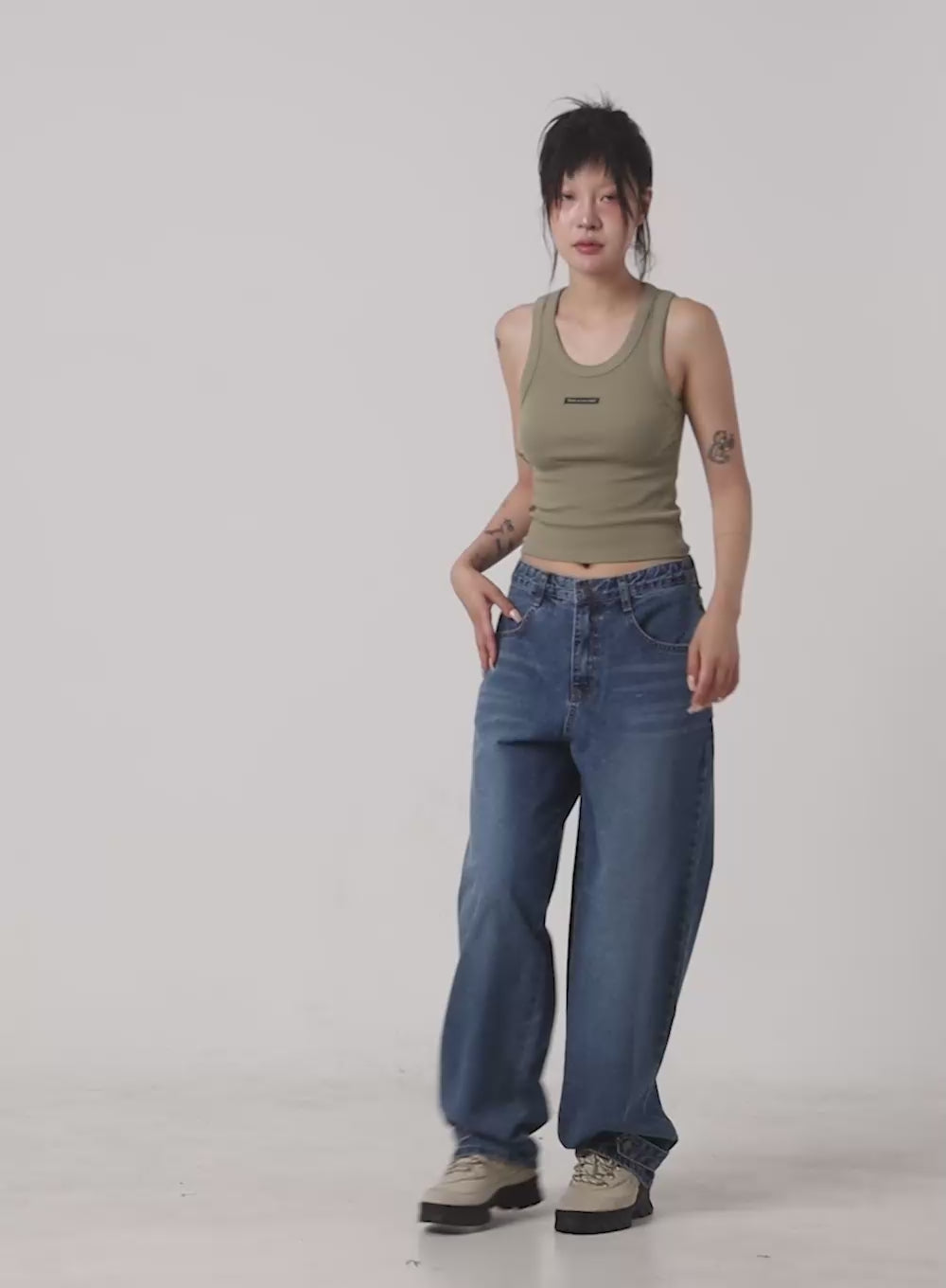 Wide Leg Baggy Jeans CL415