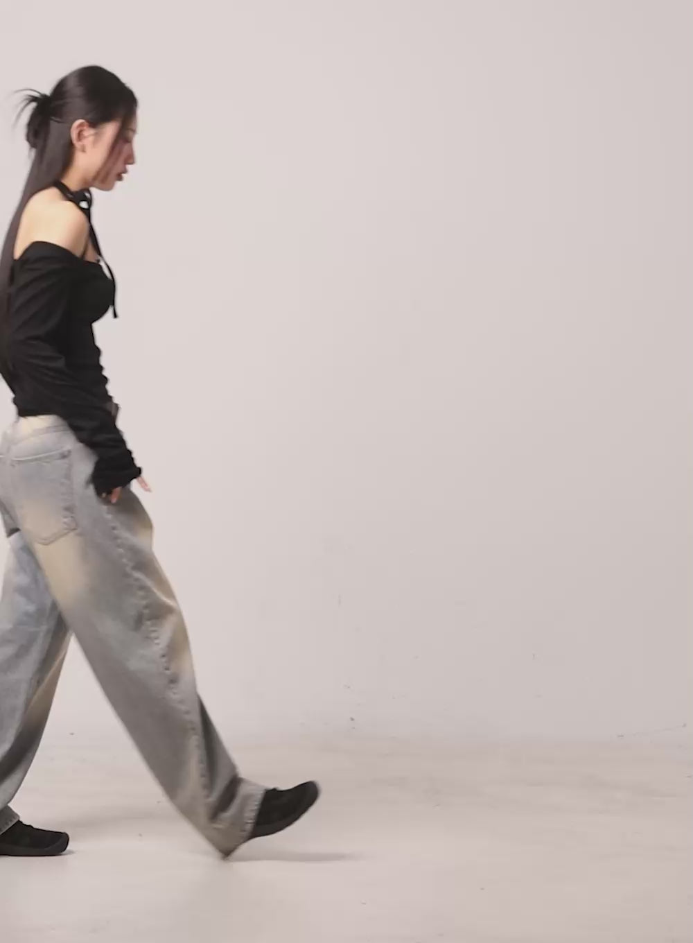 Kyla Washed Wide-Leg Baggy Jeans IF511