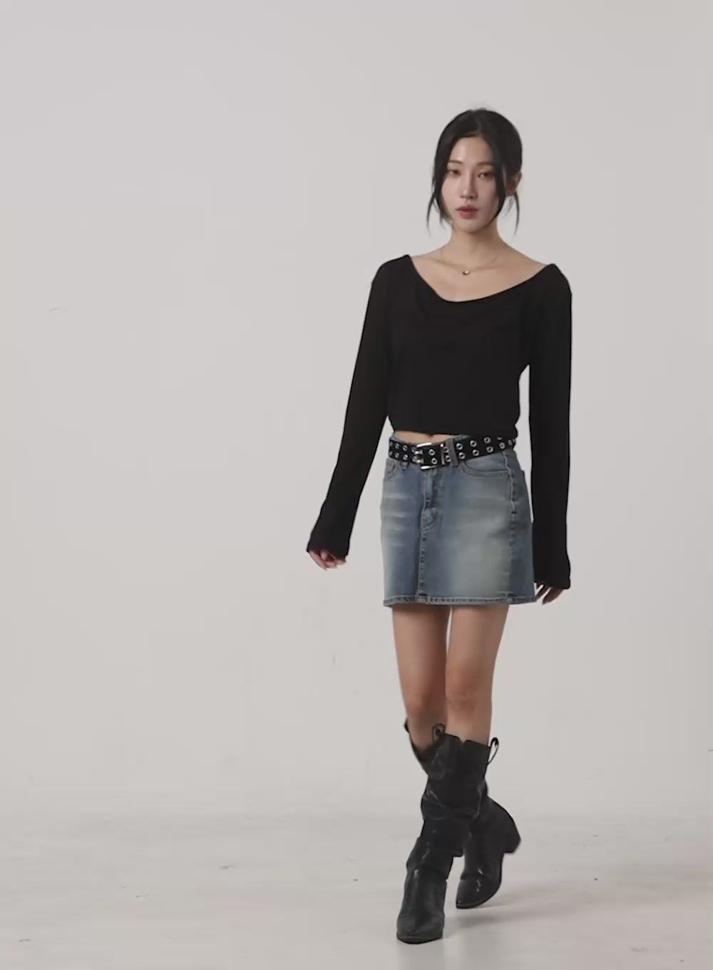 Classic Washed Denim Mini Skirt CS430