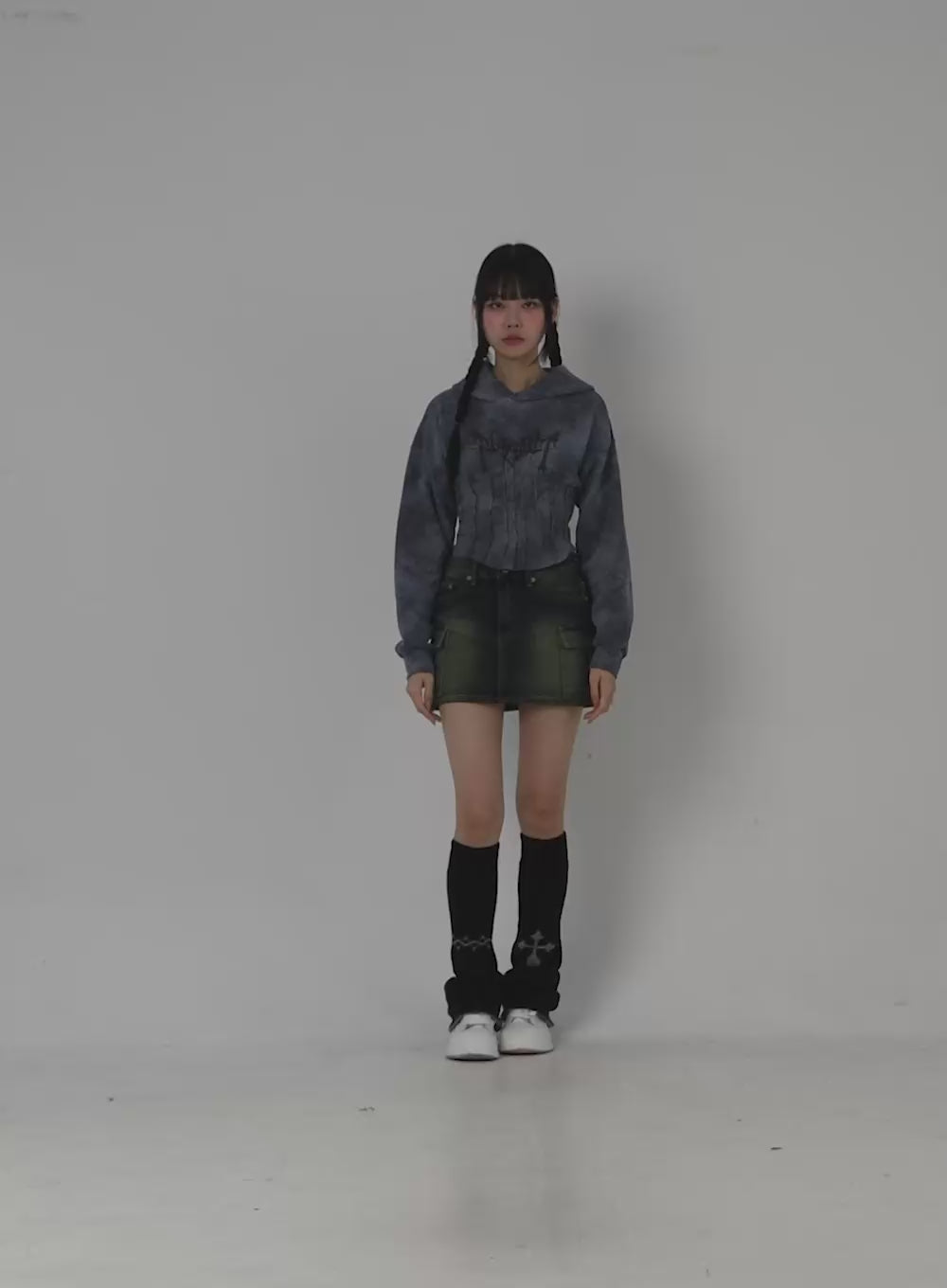 Low Rise Cargo Denim Mini Skirt IN322