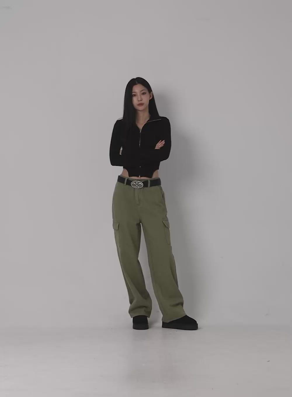 Slim Fit Zip Up Knit Top ID306