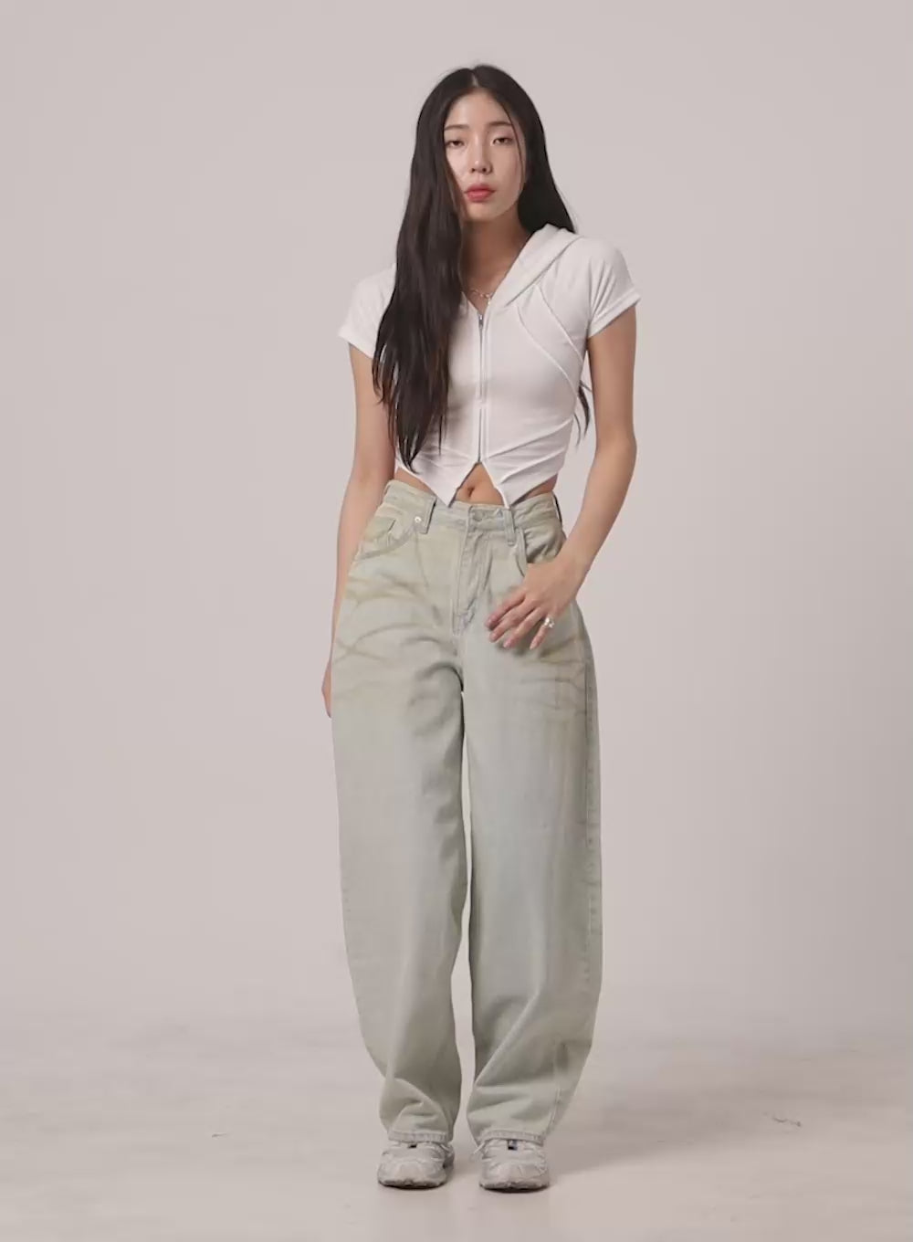 Vintage Washed Baggy Jeans CY417