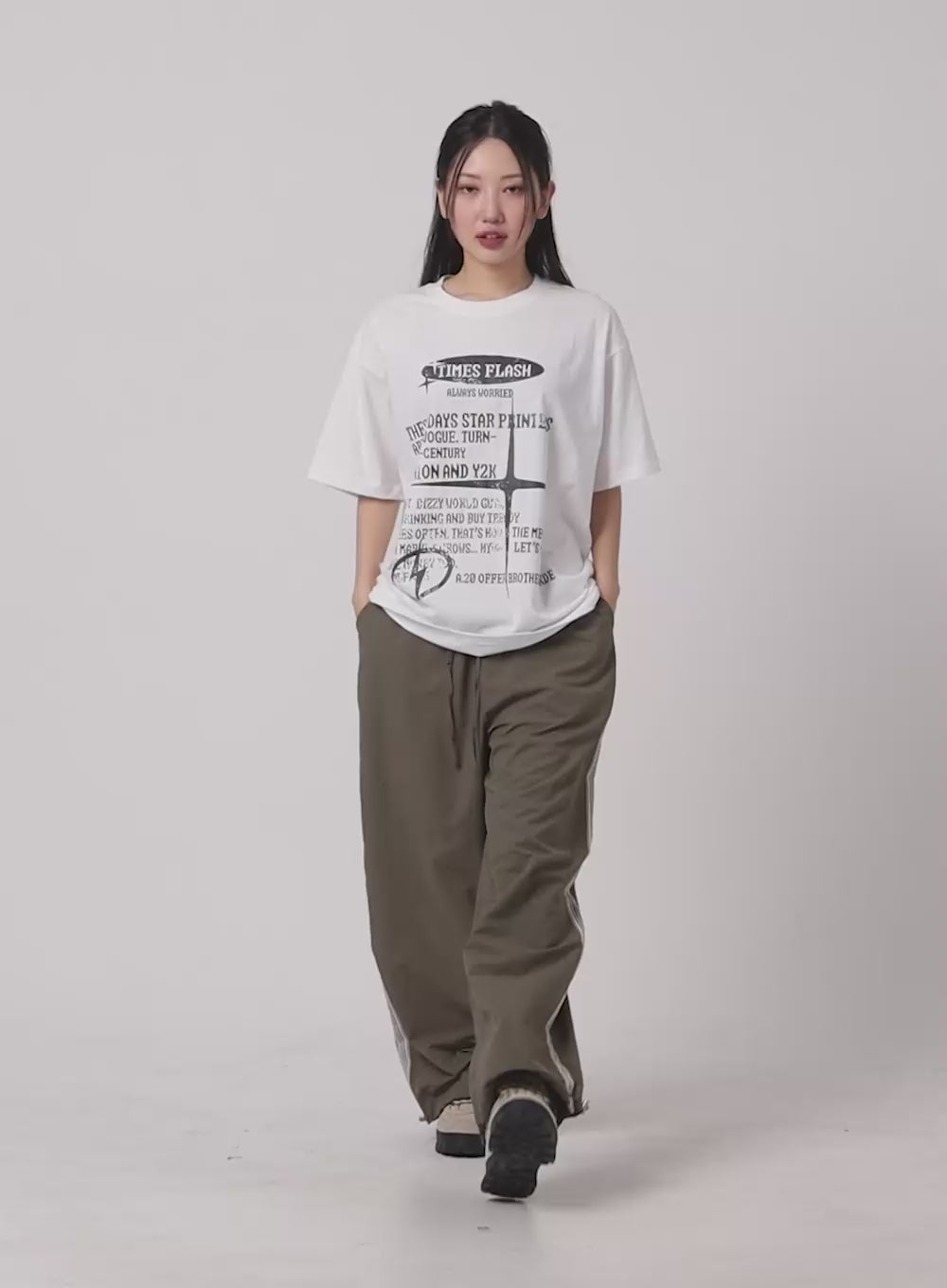 Graphic Lettering Oversized Tee CM419