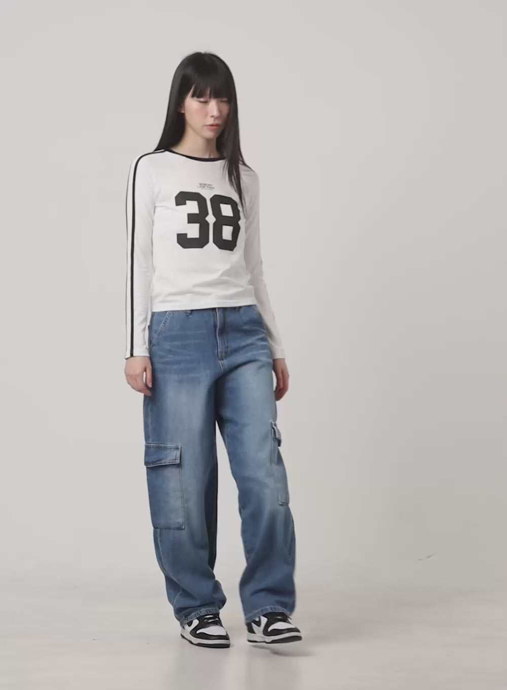Blokecore Cotton Lettering Raglan Crop Top CG420