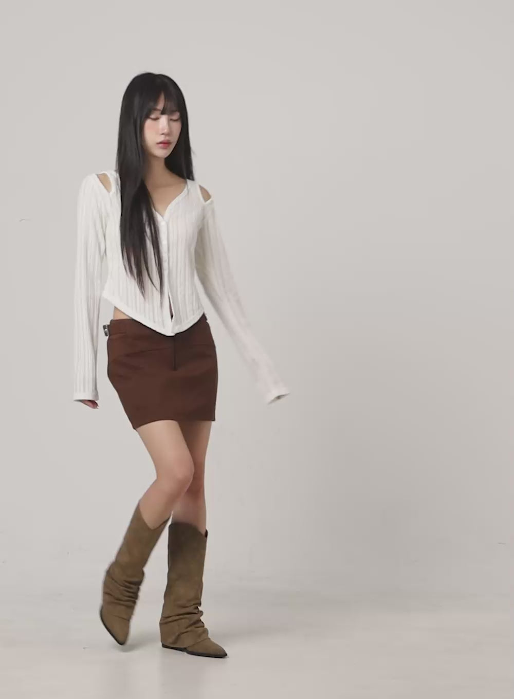 V-Neck Layered Buttoned Cardigan CS403