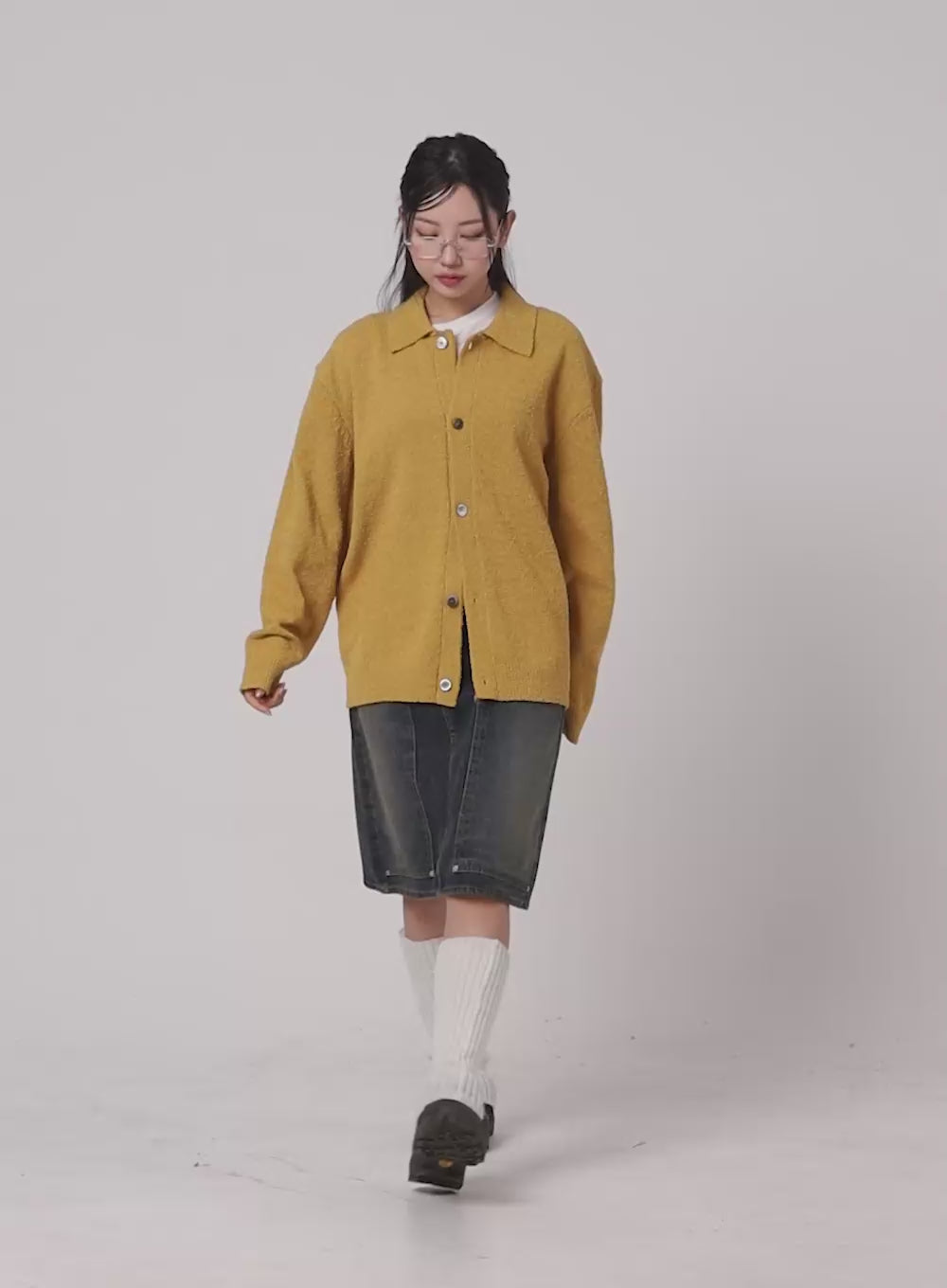 Vintage Denim Midi Skirt CM408