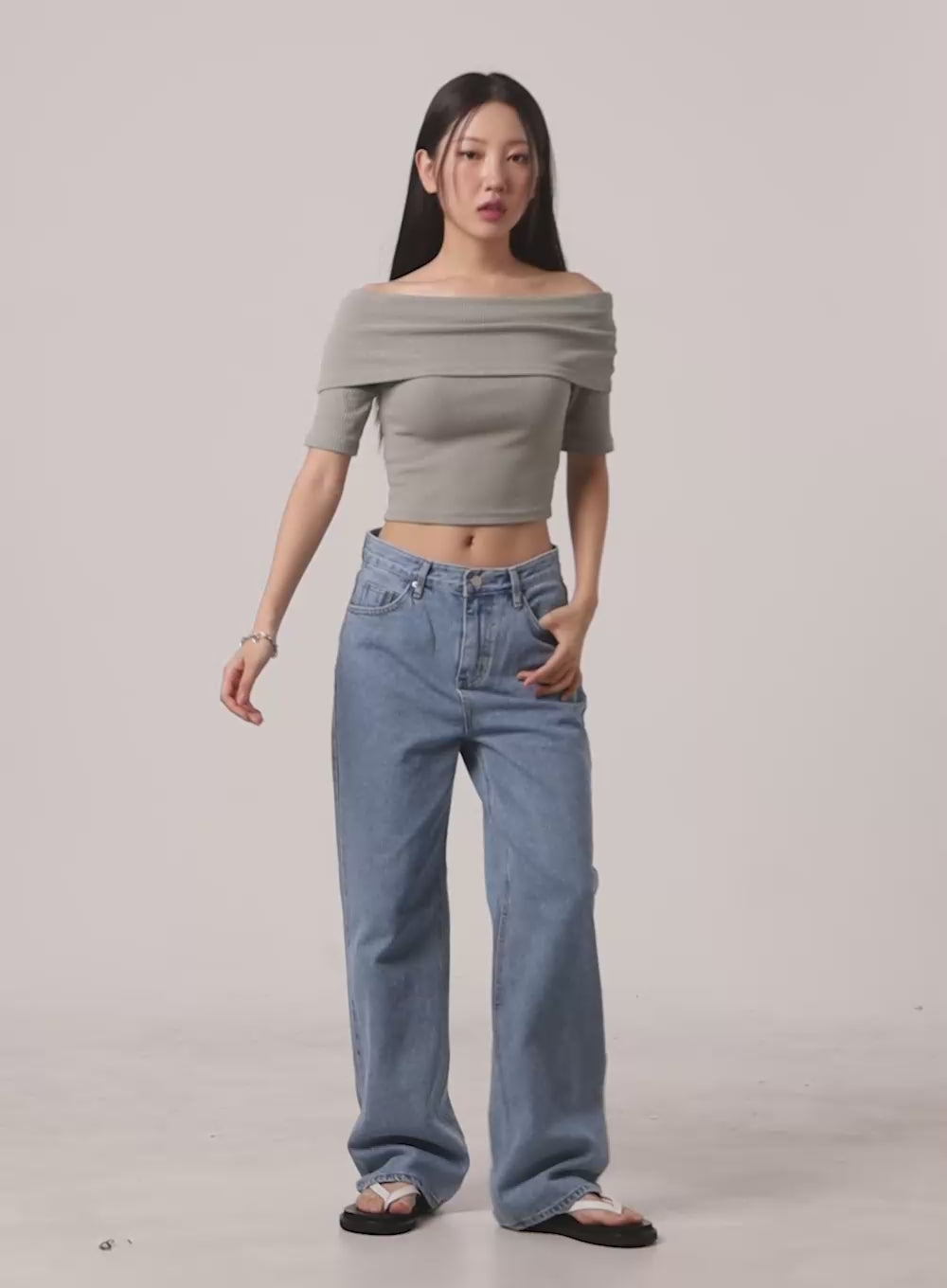 Washed Wide Fit Jeans OL401