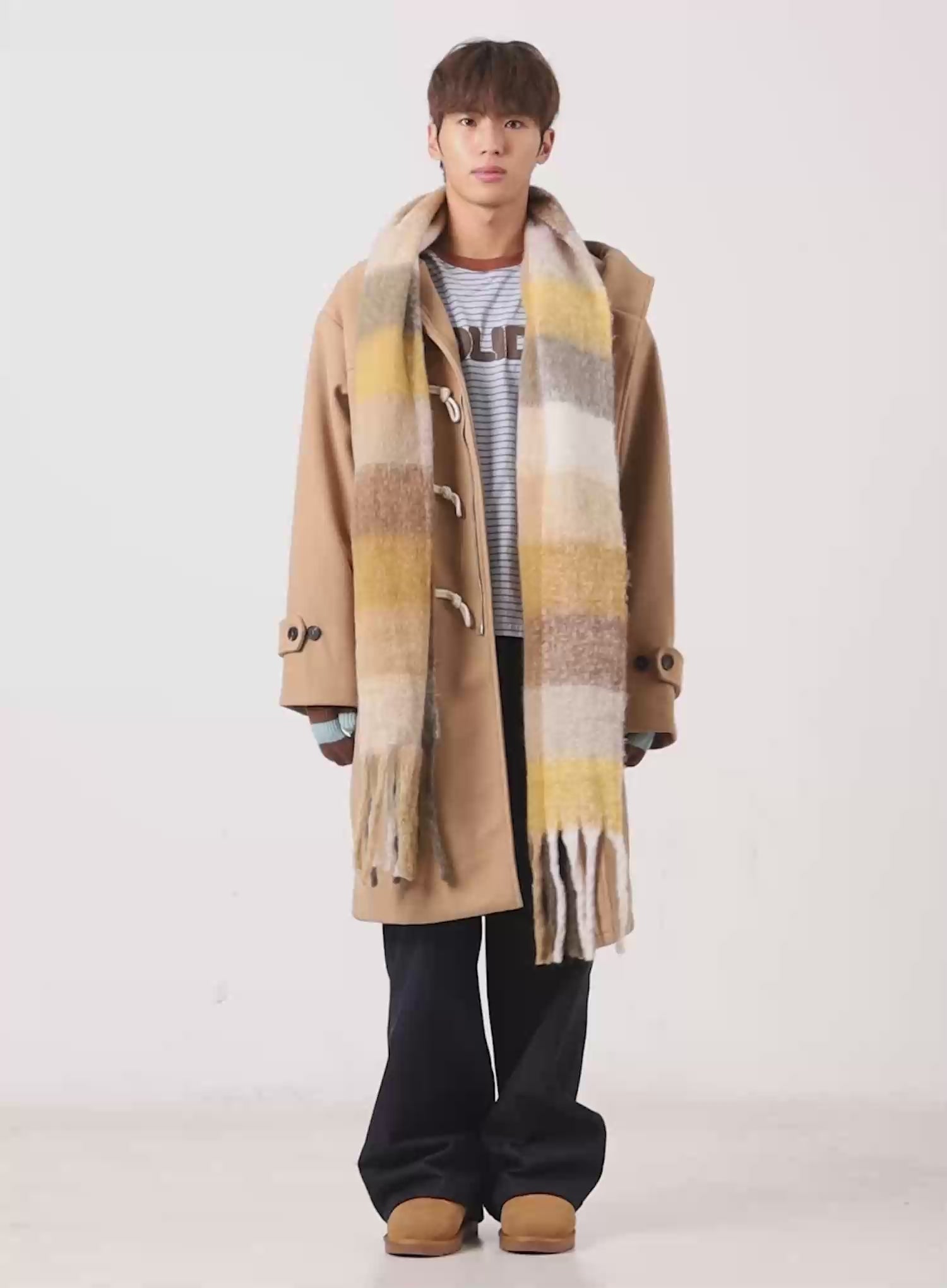 Striped Smart Touch Mittens IN512