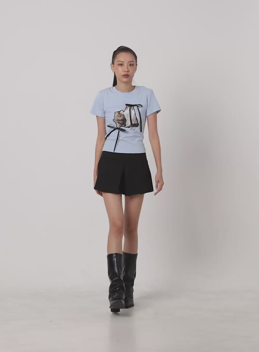 Box Pleated Mini Skirt IG405