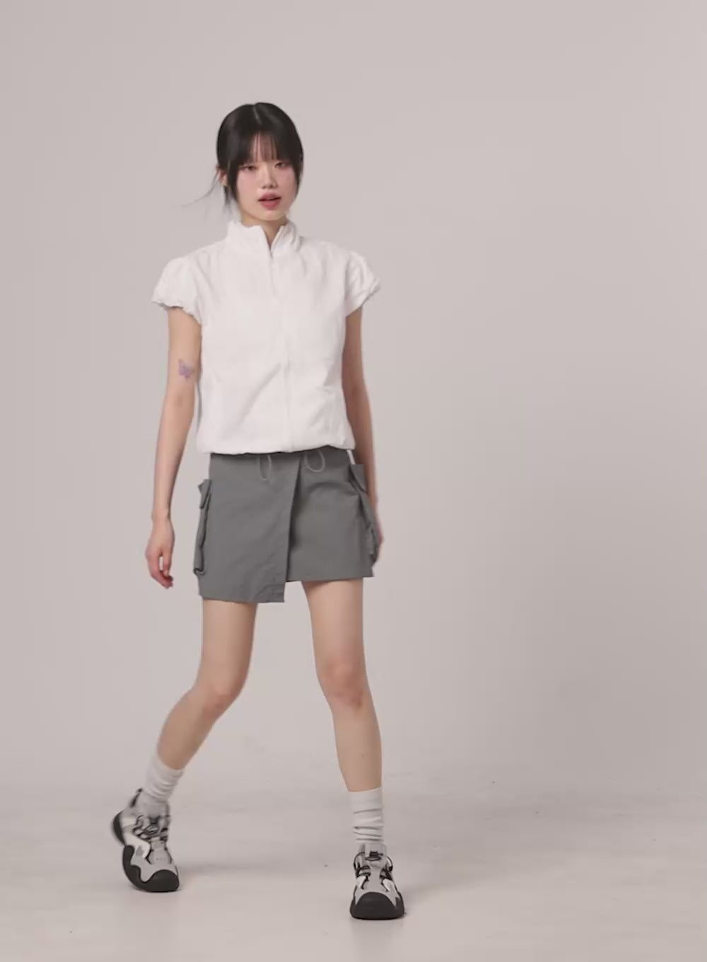 Unbalanced Cargo Mini Skirt CL403