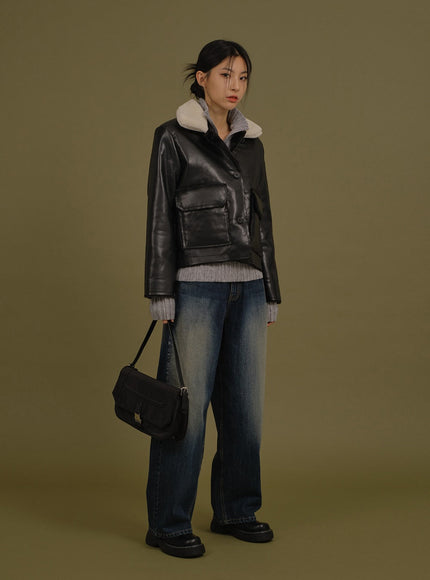 Washed Wide Denim Pants