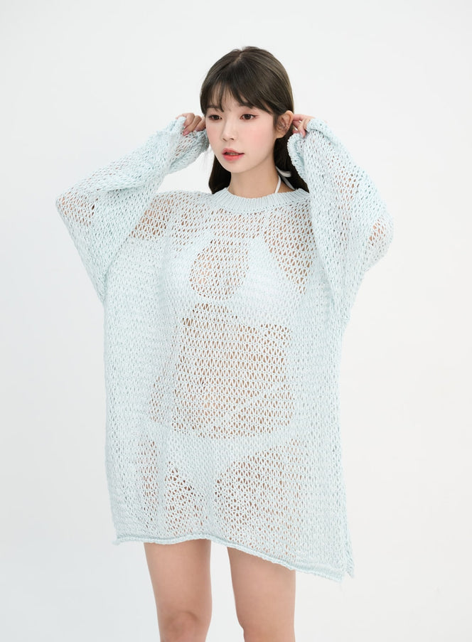 Mesh Cover-Up Sweater IM302