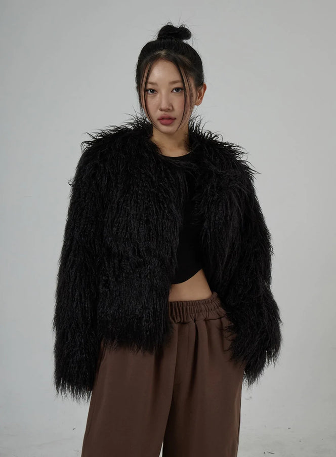 Faux Fur Cropped Jacket CD27