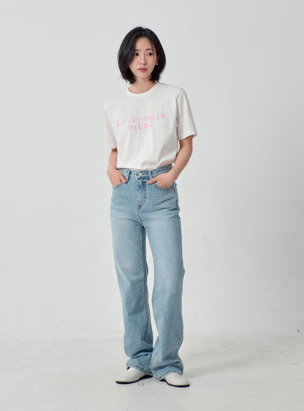 Light Wash Wide Leg Jeans OJ331