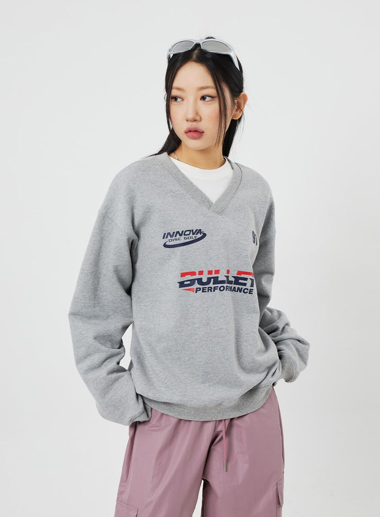 V-Neck Graphic Sweatshirt CF315