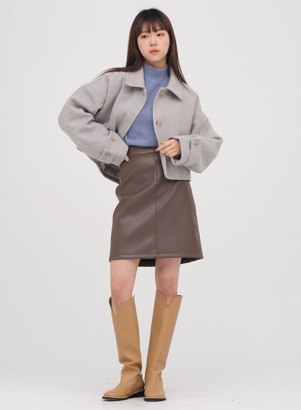 Faux Leather Mini Skirt #1210O123