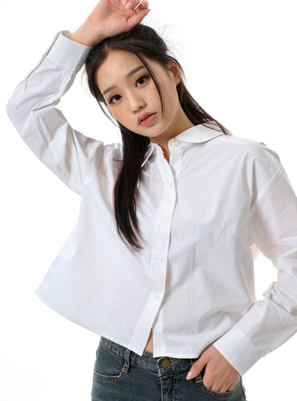 Cropped Button Shirt BJ313