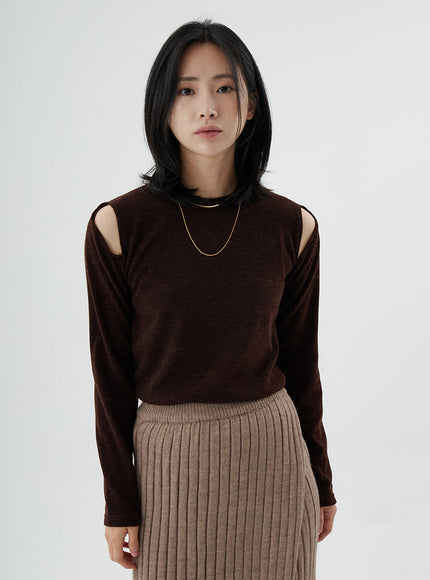 Off-Shoulder Long Sleeve T-Shirt ON02