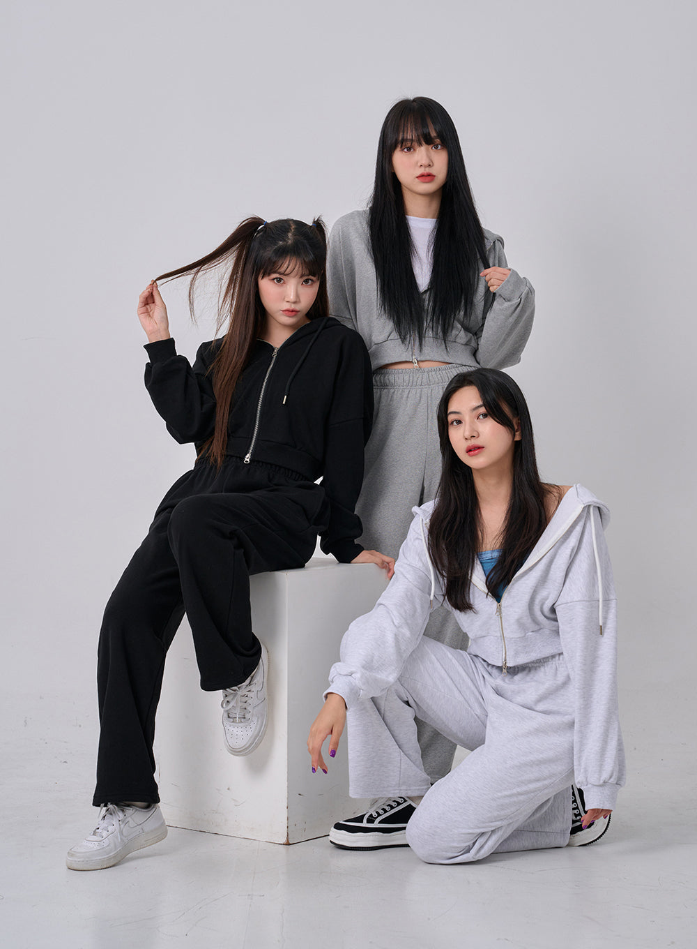 Lewkin Soft Basic Two Way Hoodie Zip Up C1210 - Korean