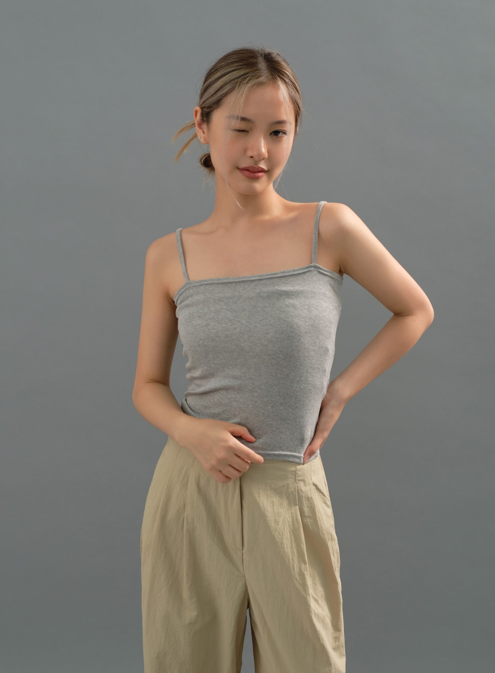 Linen Camisole, V Neck Cami Top