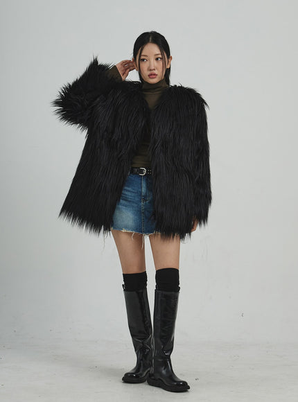 Faux Leather Knee High Boots CD12