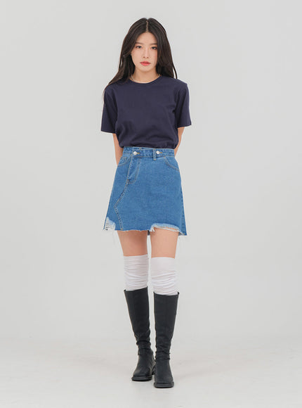Cotton Short Sleeve Cropped T Shirt M5