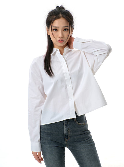 Cropped Button Shirt BJ313