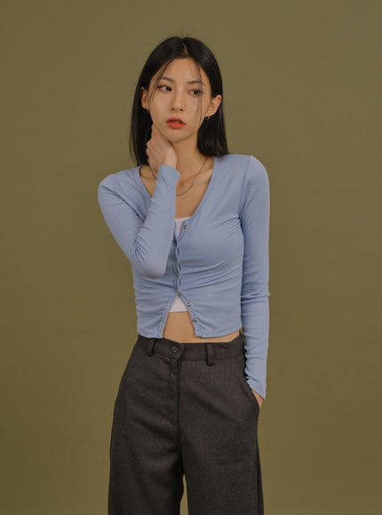 Crop Cardigan with Buttons