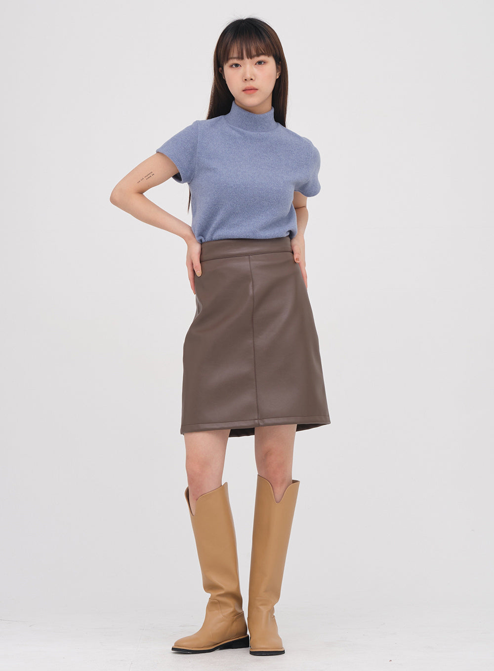 Faux Leather Mini Skirt #1210O123