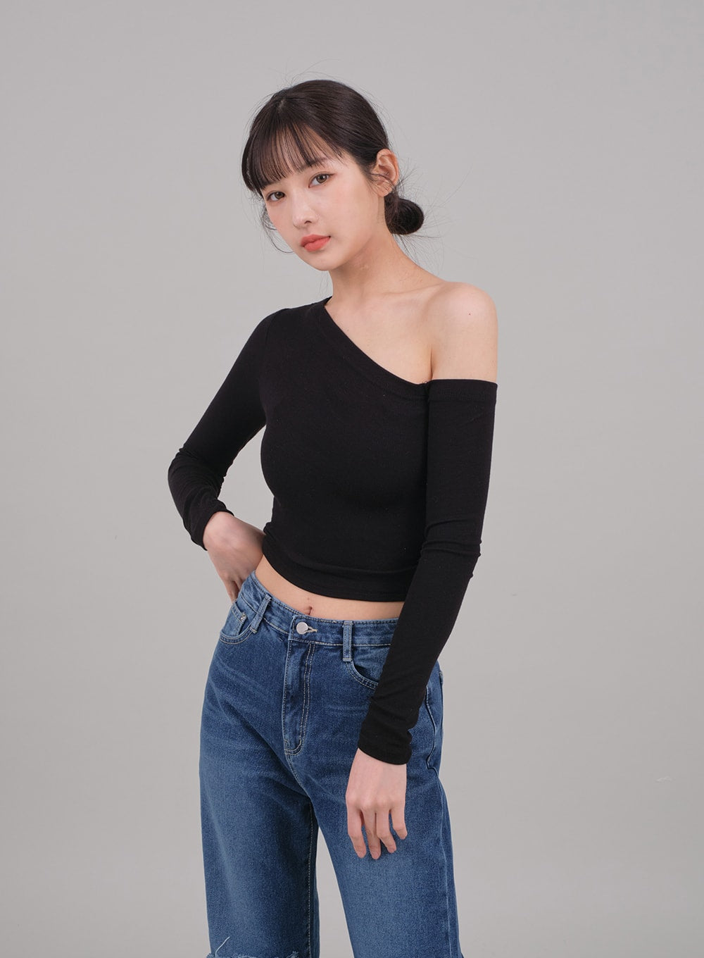 One Shoulder Crop Top C2701