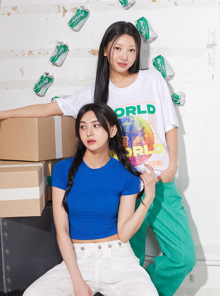 Slim Fit Crop Short Sleeve Tee BM304