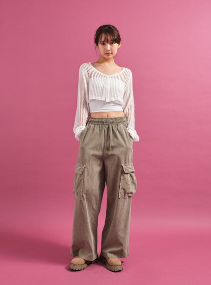 Sheer Mesh Crop Cardigan CY17