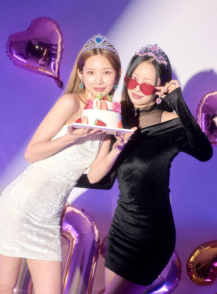 Velvet Sleeveless Neck Chain Mini Dress BD23