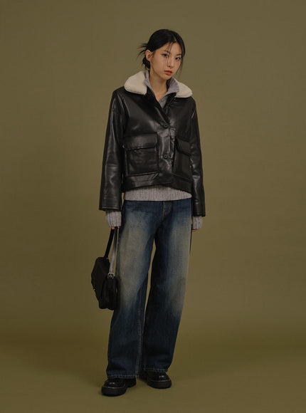 Washed Wide Denim Pants